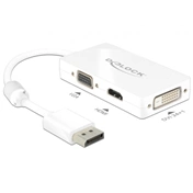 DELOCK Adapter Displayport 1.1 dugós csatl. > VGA/HDMI/DVI csatl. hüvely passzív (62655)