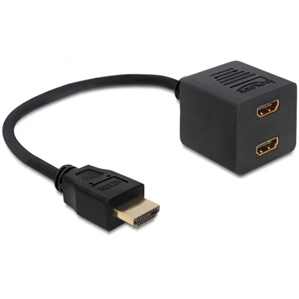 DELOCK Adapter HDMI High Speed with Ethernet 1x male > 2x female (65226)