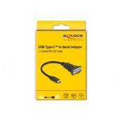 DELOCK Adapter USB 2.0 Type-C / soros RS-232 D-Sub 9 csavarokkal 0,25m