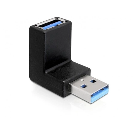 DELOCK Adapter USB 3.0 male-female 90° fokban függőlegesen forgatott (65339)