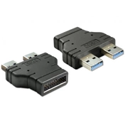 DELOCK Adapter USB 3.0 pin header male > 2 x USB 3.0-A male – parallel (65398)