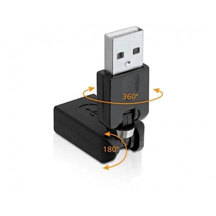 DELOCK Adapter USB A male -> USB A female forgatható adapter (65260)