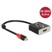 DELOCK Adapter mini Displayport 1.2-dugós csatlakozó > HDMI-csatlakozóhüvely 4K 60 Hz aktív DELOCK Adapter mini Displayport 1.2-dugós csatlakozó > HDMI-csatlakozóhüvely 4K 60 Hz aktív