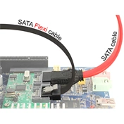 DELOCK Cable 6Gb/s flexi SATA kábel - 0,1m - Fekete (83838)