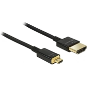 DELOCK Cable High Speed HDMI with Ethernet - HDMI-A male > HDMI Micro-D male 3D 4K 2 m Slim Premium (84783) DELOCK Cable High Speed HDMI with Ethernet - HDMI-A male > HDMI Micro-D male 3D 4K 2 m Slim Premium (84783)