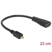 DELOCK Cable High Speed HDMI with Ethernet - HDMI Micro-D male > HDMI-A female 23 cm