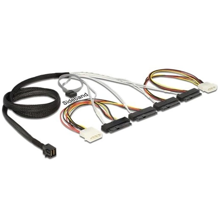 DELOCK Cable Mini SAS HD x 4 SFF 8643 male -> 4 x SAS 29 Pin SFF 8482 female 0.5 m DELOCK Cable Mini SAS HD x 4 SFF 8643 male -> 4 x SAS 29 Pin SFF 8482 female 0.5 m