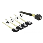DELOCK Cable Mini SAS HD x 4 SFF 8643 male -> 4 x SATA 7 Pin female 0.5 m
