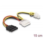 DELOCK Cable Power Molex 4 pin male > SATA 15 pin female + P4 male (60127)