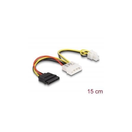 DELOCK Cable Power Molex 4 pin male > SATA 15 pin female + P4 male (60127)