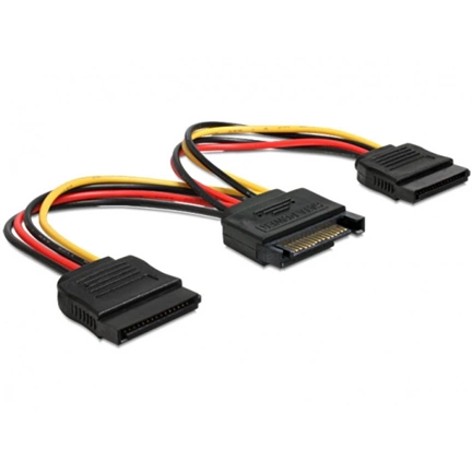 DELOCK Cable Power SATA 15pin -> 2x SATA HDD - straight (60105)