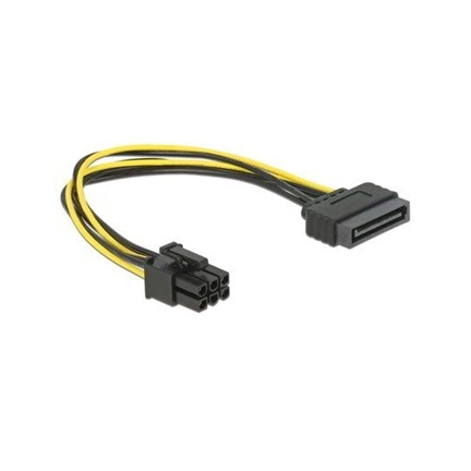 DELOCK Cable Power SATA 15pin -> 6pin PCI Express (82924)