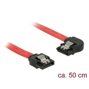 DELOCK Cable SATA egyenes  > balra néző SATA 50 cm piros, fém (83964)