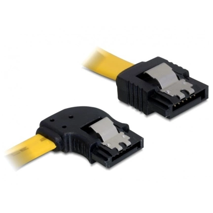 DELOCK Cable SATA left/straight metal yellow 50cm (82493)