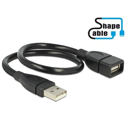 DELOCK Cable USB 2.0 A male > A female ShapeCable 0,35 m (83498)