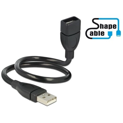 DELOCK Cable USB 2.0 A male > A female ShapeCable 0,35 m (83498)