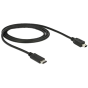 DELOCK Cable USB Type-C 2.0 dugó > USB 2.0 Mini-B típusú dugó 1 m fekete (83603)