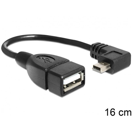 DELOCK Cable USB mini male angled > USB 2.0-A female OTG 16cm