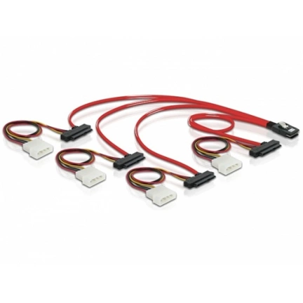 DELOCK Cable mini SAS 36pin to 4x SAS 29pin (SFF 8087 > 4x SFF 8482 + Power) 50cm (83059) DELOCK Cable mini SAS 36pin to 4x SAS 29pin (SFF 8087 > 4x SFF 8482 + Power) 50cm (83059)