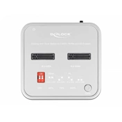 DELOCK Dokkolóállomás 1x M.2 NVMe SSD + 1x M.2 SATA SSD + SD Express (SD 7.1)
