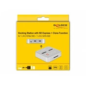 DELOCK Dokkolóállomás 1x M.2 NVMe SSD + 1x M.2 SATA SSD + SD Express (SD 7.1)