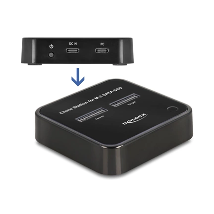 DELOCK Dokkolóállomás 2db. M.2 SATA SSD-hez klón funkcióval