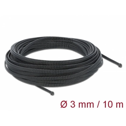 DELOCK Fonott kábelharisnya nyújtható 10 m x 3 mm fekete (3 év)