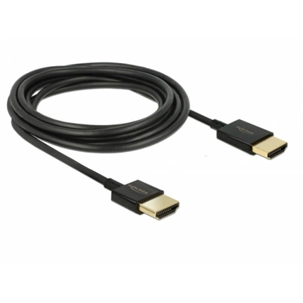 DELOCK HDMI-kábel Ethernettel - HDMI-A > HDMI-A, 3D 4k 3m aktív vékony prémium (84774)