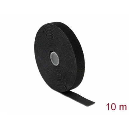DELOCK Hurkolható rögzítők 10m x 20mm tekercs, fekete