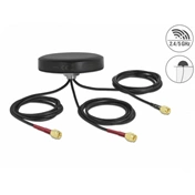 DELOCK LTE MIMO kétsávos kültéri fekete WLAN 802.11 ac/ax/a/h/b/g/n antenna 3 db SMA apa RG-174 1m hosszú csavarm