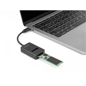 DELOCK M.2 NVMe PCIe vagy SATA SSD kombinált átalakító USB Type-C 10 Gbps-vel