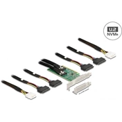 DELOCK PCI Express 4.0 x16 kártya - 4 x SFF-8639 NVMe - elágazás - alacsony profilú formatényező