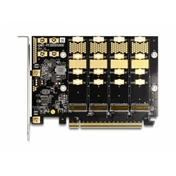 DELOCK PCI Express x16 kártya - 4 x belső NVMe M.2 Key M - elágazás