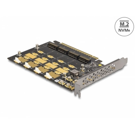 DELOCK PCI Express x16 kártya - 4 x belső NVMe M.2 Key M - elágazás
