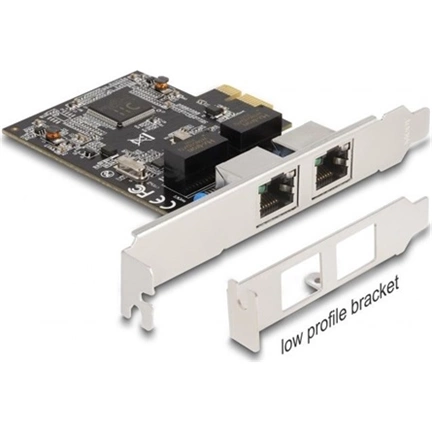DELOCK PCI Express x1 Card to 2 x RJ45 Gigabit LAN RTL8111