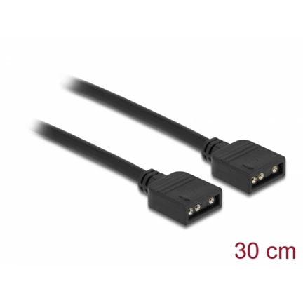 DELOCK RGB csatlakozó kábel 3 tűs 5 V-s RGB / ARGB LED fényhez 30 cm hosszú