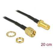 DELOCK RP-SMA/RP-SMA Jack Bulkhead antennakábel 200mm