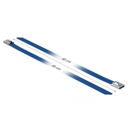 DELOCK Rozsdamentes Acél Kábelkötegek (400x7,9mm) 10db kék