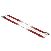 DELOCK Rozsdamentes Acél Kábelkötegek (400x7,9mm) 10db piros