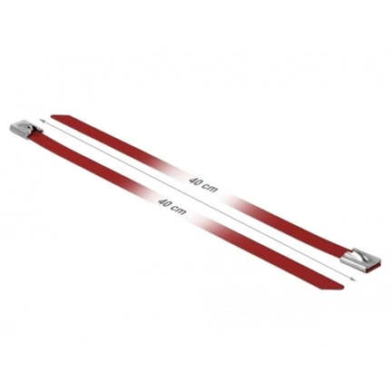 DELOCK Rozsdamentes Acél Kábelkötegek (400x7,9mm) 10db piros