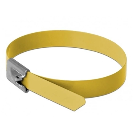 DELOCK Rozsdamentes Acél Kábelkötegek (400x7,9mm) 10db sárga