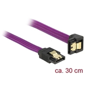 DELOCK SATA cable down/straight metal purple Premium 30cm (83695)