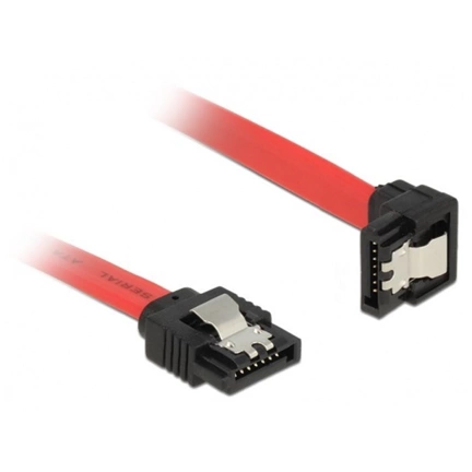 DELOCK SATA egyenes > lefelé néző SATA 30 cm, piros, fém (83978)