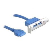 DELOCK Slot bracket USB 3.0 pin header 19 pin 1 x internal > 2 x USB 3.0-A female external low profile (82976) DELOCK Slot bracket USB 3.0 pin header 19 pin 1 x internal > 2 x USB 3.0-A female external low profile (82976)