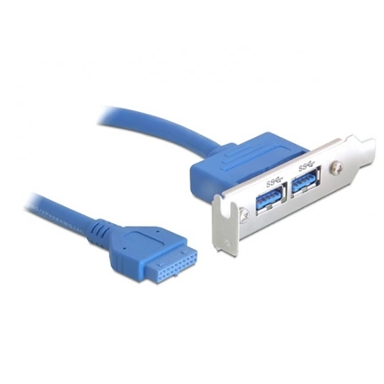 DELOCK Slot bracket USB 3.0 pin header 19 pin 1 x internal > 2 x USB 3.0-A female external low profile (82976) DELOCK Slot bracket USB 3.0 pin header 19 pin 1 x internal > 2 x USB 3.0-A female external low profile (82976)