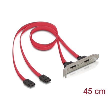 DELOCK Slotbracket 2x internal SATA to 2x eSATA external (65116)