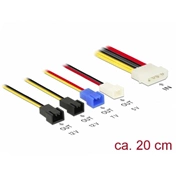 DELOCK Tápkábel Molex 4Pin -> 4x 2Pin Lüfter St/St 0.20m