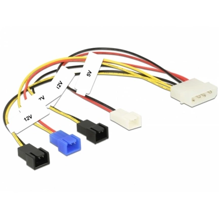 DELOCK Tápkábel Molex 4Pin -> 4x 2Pin Lüfter St/St 0.20m