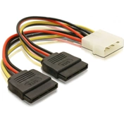 DELOCK Tápkábel Molex 4pin male -> 2x SATA 15pin female (60102)