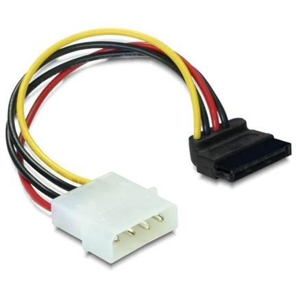 DELOCK Tápkábel Molex 4pin male -> SATA 15pin female 90fokos lefelé (60101)